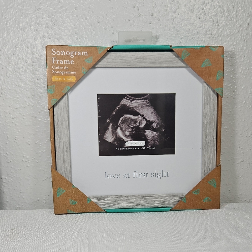 Kate & Milo Rustic Gray Sonogram Frame - Love at First Sight